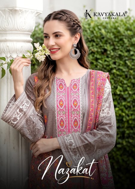 Nazakat By Kavya Kala Soft Cotton Printed Dress Material 